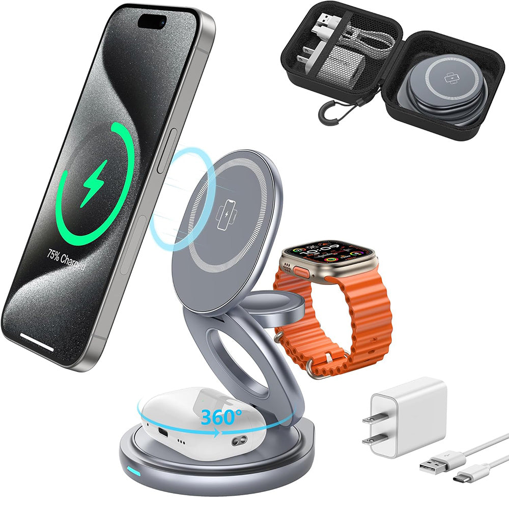 SwiftCharge360™ - 3 in 1 Wireless Rotating Charger