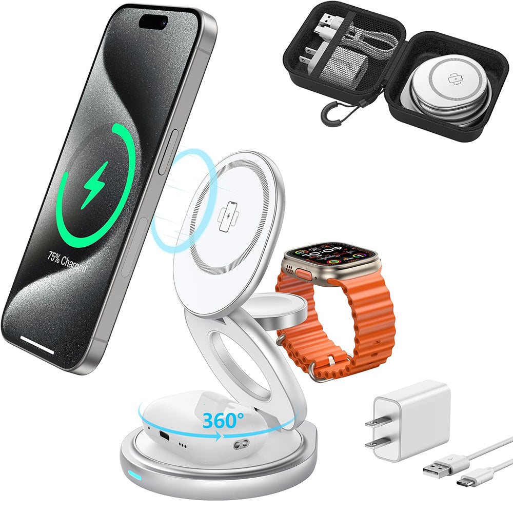 SwiftCharge360™ - 3 in 1 Wireless Rotating Charger